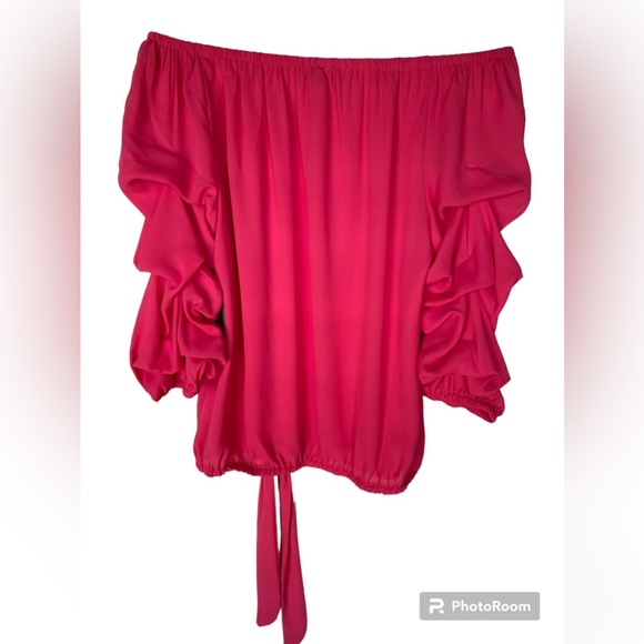 Vince Camuto Ruffle Sleeve Blouse Pink size S NWT - Picture 5 of 9
